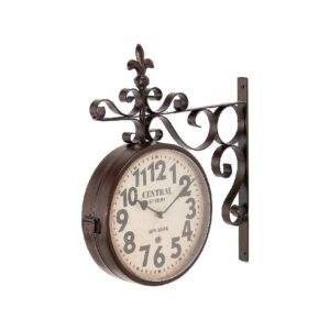SCROLL DESIGN METAL VINTAGE MOUNTED CLOCK
